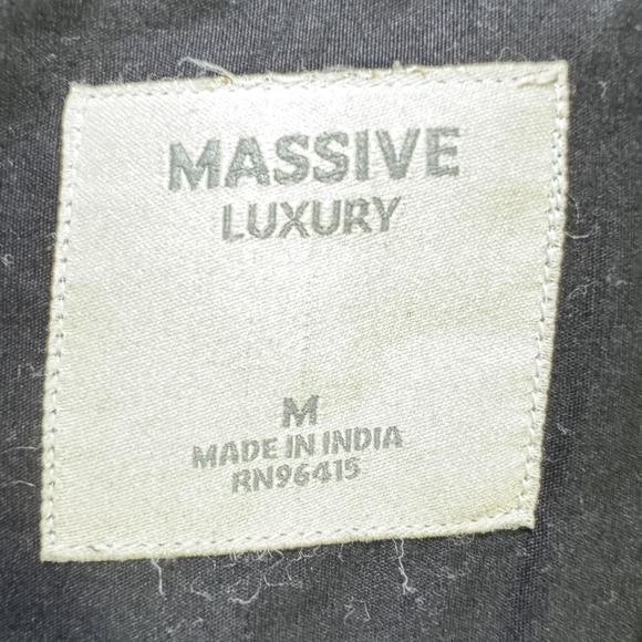 Massive Luxury Shirt Mens Medium Black Embroidered Margarita Camp Button Up - Picture 4 of 9